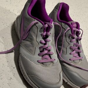 Nike Women's Gray and Purple Athletic Running Shoes
